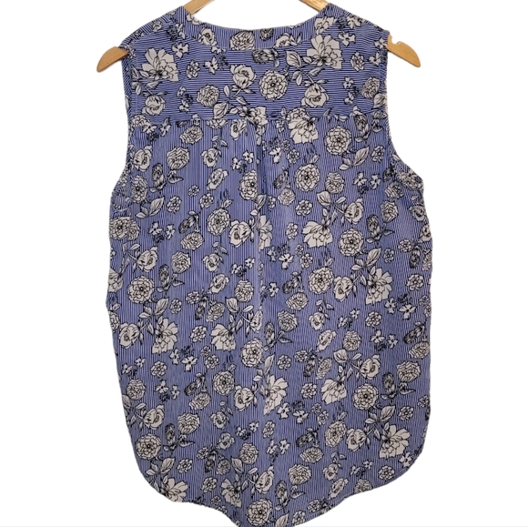 Coral Bay Floral Sleeveless Tunic Blouse (Large) - Picture 3 of 6